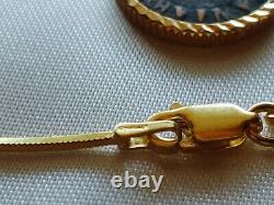 1601 Spanish Pirate Real Cob Pendant on an 18 Gold over Sterling Snake Chain