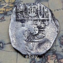 1610-1619 Cob 4 Reales SEVILLA Strong Detail Phillip III Silver Pirate Coin R67