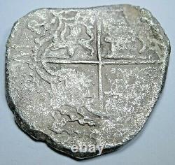 1613-1616 Spanish Bolivia Silver 2 Reales Antique 1600s Colonial Pirate Cob Coin