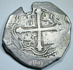 1613-16 OMF Spanish Mexico Silver 8 Reales 1600s Colonial Dollar Pirate Cob Coin