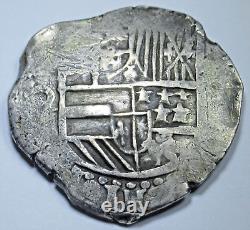 1613-17 Spanish Bolivia Silver 4 Reales 1600's Colonial Pirate Treasure Cob Coin