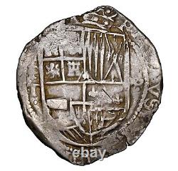 1618-1621, Bolivia, Philip III. Silver 8 Reales Cob Coin. Assayer T! NGC XF-45