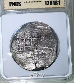 1618-1647 8 Reales, Potosi Silver Shipwreck Cob Coin, Grade 1, PNCS, Tapia, withCOA