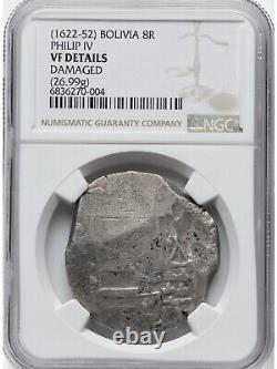 1622-1629 8 Reales Silver Cob Spanish Colonial Coin Pirate NGC VF P Assa Potosi