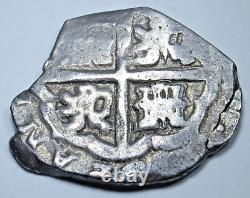 1622-1665 Spanish Silver 2 Reales Genuine Antique Pirate Treasure Cob Cross Coin