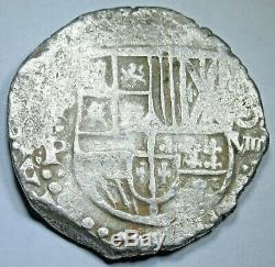 1622-23 Transposed Lion Error Porto Bello Hoard Spanish Silver 8 Reales Cob Coin
