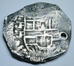 1622-29 Bolivia Silver 2 Reales Antique 1600's Spanish Colonial Pirate Cob Coin