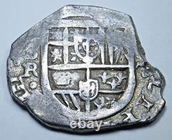 1622-65 Spanish Silver 2 Reales Genuine Antique Pirate Treasure Cob Cross Coin