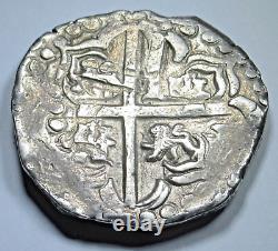 1628 Transposed Lions/Castles Bolivia Silver 8 Reales Spanish Colonial Cob Coin