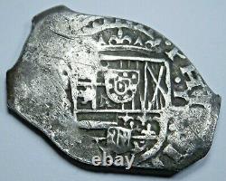1629/8 Overdate Silver 2 Reales 1600's Dated Spanish Colonial Pirate Cob Coin