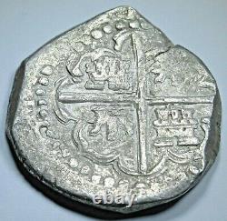 1629 P-T Bolivia Silver 8 Reales 1600's Spanish Colonial Dollar Pirate Cob Coin