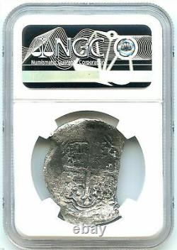 1630 8 Reales Silver Spanish Cob, Spice Islands Shipwreck, NGC Graded Genuine