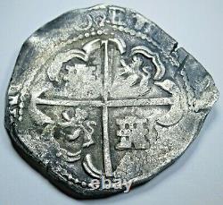 1630 Spanish Bolivia Silver 8 Reales Dated 1600s Colonial Dollar Pirate Cob Coin
