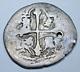 1634-1665 Mexico Silver 1/2 Reales Spanish Colonial 1600's Pirate Cob Cross Coin