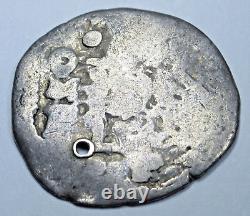 1634-1665 Mexico Silver 1/2 Reales Spanish Colonial 1600's Pirate Cob Cross Coin