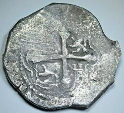 1634-1665 Mexico Silver 8 Reales Antique 1600's Spanish Colonial Pirate Cob Coin