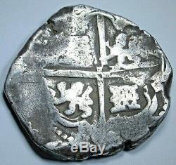 1636-1640 Spanish Bolivia 8 Reales Old Colonial 1600's Silver Dollar Cob Coin