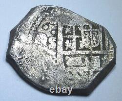 1639 Spanish Silver 2 Reales Colonial Cross 1600's Pirate Treasure Cob Coin
