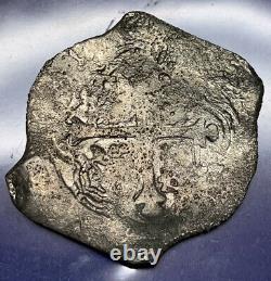1640 Mexico 8 Reales Silver Coin KM 45 Concepcion Shipwreck Cob Mo P Sea Salvage