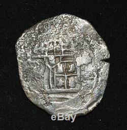 1641 CONCEPCION 8 Reales Shipwreck Coin Orig flip Spanish Silver Cob Piece of 8