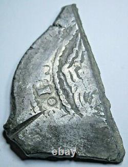1649 Cut Spanish Mexico Silver 8 Reales Antique 1600's Colonial Pirate Cob Coin