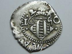 1650 Real Cob Philip IV Dieciocheno Valencia Spanish Spain Colonial Silver