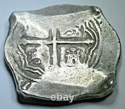 1650's Mexico Silver 8 Reales Antique 1600's Spanish Colonial Pirate Cob Coin