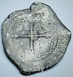 1650's OMP Spanish Mexico Silver Shipwreck 8 Reales Eight Real Colonial Cob Coin