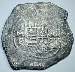 1650's OMP Spanish Mexico Silver Shipwreck 8 Reales Eight Real Colonial Cob Coin