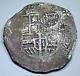 1651-52 Crowned F Countermark Bolivia Silver 8 Reales Spanish Colonial Cob Coin