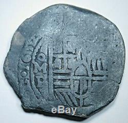 1652 Shipwreck Spanish Mexico Silver 8 Reales Dated Colonial Dollar Cob Coin