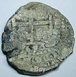 1653 Shipwreck Spanish Silver 2 Reales Two Bits Real Colonial Treasure Cob Coin