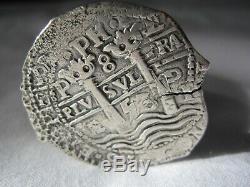 1653 Spanish Colonial Silver 8 Reales Cob Coin