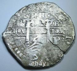 1654 Bolivia Silver 8 Reales Shipwreck Spanish Colonial Dollar 1600's Cob Coin
