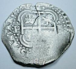 1654 Spanish Silver 2 Reales Shipwreck Piece of 8 Real Pirate Treasure Cob Coin