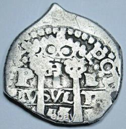 1655 Spanish Bolivia Silver 1 Reales Antique 1600's Old Colonial Pirate Cob Coin