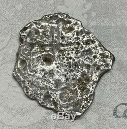 1655 Spanish Cob 2 REALES Silver Coin NUESTRA SEÑORA DE LAS MARAVILLAS Shipwreck