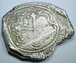 1655 Spanish Mexico Silver 8 Reales Eight Real Antique Colonial Pirate Cob Coin