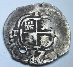 1657 Spanish Bolivia Silver 1 Reales Genuine Antique Colonial Pirate Cob Coin
