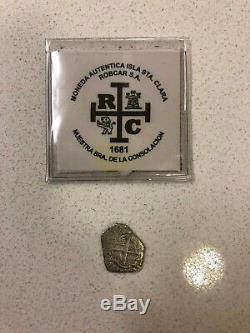 1659 1 Real Cob Coin From The Consolacion Shipwreck, Rare Star Of Lima