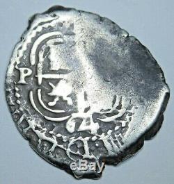 1664 Spanish Potosi Silver 1 Reales Cob Piece of Eight Real Antique Pirate Coin