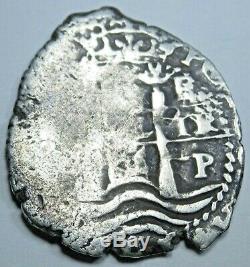 1664 Spanish Potosi Silver 1 Reales Cob Piece of Eight Real Antique Pirate Coin