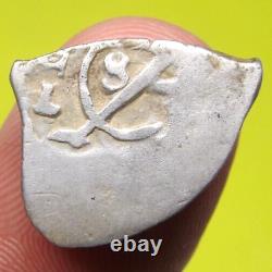 1665-1700 PIRATE COB SPANISH 1/2 Real Colonial Silver Coin Carlos CHARLES II