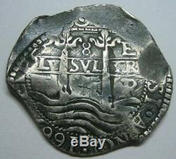 1665 Potosi 8 Real Cob Philip IV Bolivia Double Date Spanish Silver Colonial Era