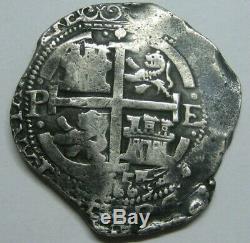 1665 Potosi 8 Real Cob Philip IV Bolivia Double Date Spanish Silver Colonial Era