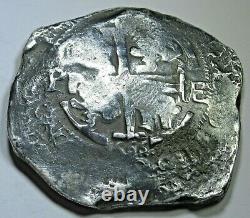 1666 Shipwreck Spanish Bolivia Silver 8 Reales Colonial Dollar Pirate Cob Coin