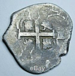 1666 Spanish Bolivia Silver 1 Reales Cob Old Antique 1600's Colonial Pirate Coin