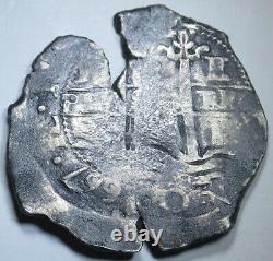 1667 Shipwreck Spanish Bolivia 8 Reales Antique Silver Dollar Cob Pirate Coin