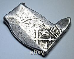 1668-1701 Mexico Silver 4 Reales Boot Shape Spanish Colonial Pirate 4R Cob Coin