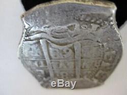 1668 Spanish Colonial Silver 8 Reales Cob Coin Macuquina Type